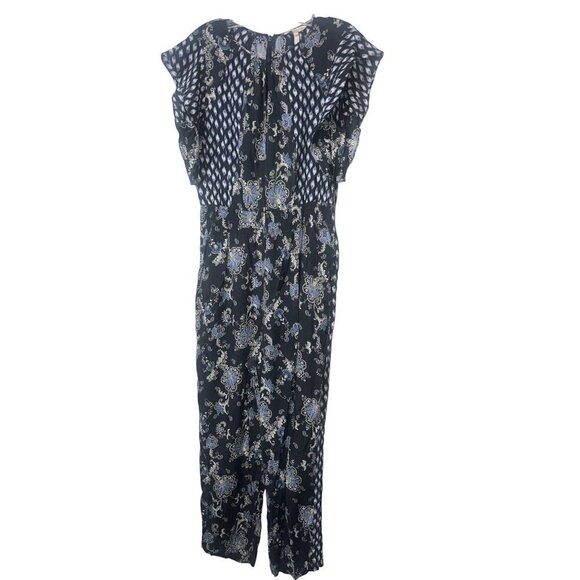 Rebecca Taylor Paisley Printed Jumpsuit in Black 12 Womens Floral Dressy Outfit - Picture 3 of 16